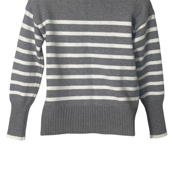 Philosophy Women's Striped Crewneck Grey and White Sweater Size XS - Picture 7 of 7
